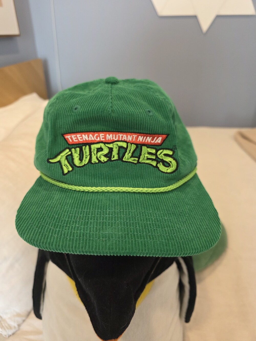 TMNT Teenage Mutant Ninja Turtles Green Corduroy Rope Snapback Hat Nickelodeon